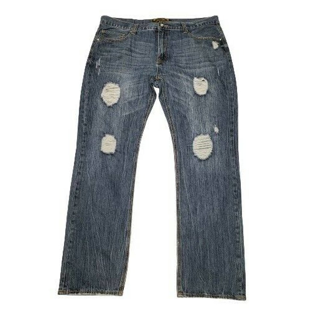 Jewel Houes Lil Boosie Clothing Line Jeans Distressed Color Blue Men's Size 38